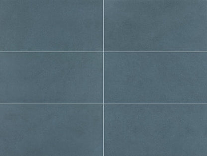 12x24 Volume 1.0  Stepwise Concrete-Look Matte Smooth Porcelain Tile Slate Blue
