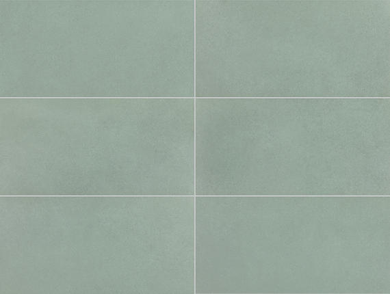 12x24 Volume 1.0  Stepwise Concrete-Look Matte Smooth Porcelain Tile Sage Green