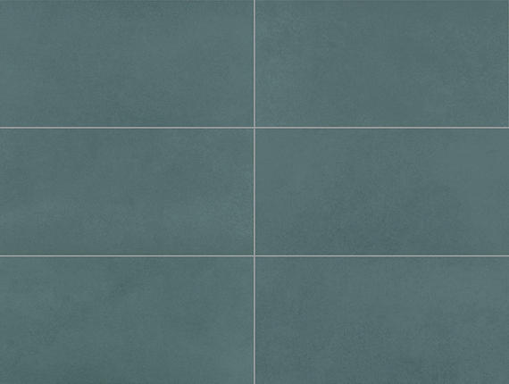 12x24 Volume 1.0  Stepwise Concrete-Look Matte Smooth Porcelain Tile Teal Blue