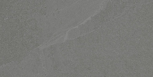 12x24 Calgary  Natural Stone-Look Polished Smooth Porcelain Tile Medium Gray