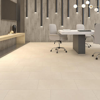 Beige - 12x24 Cohesion Natural Concrete-Look Polished Smooth Porcelain Tile