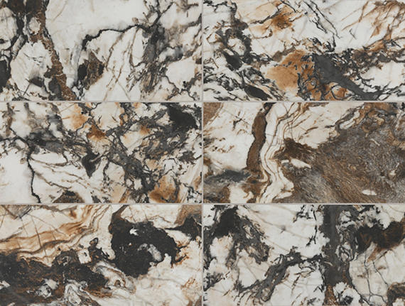 12x24 Foyer  Natural Marble-Look Polished Smooth Porcelain Tile Black Gold