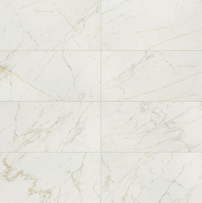 12x24 Panoramic Duet Subway Pattern  Natural Marble-Look Polished Smooth Porcelain Tile Golden Cream