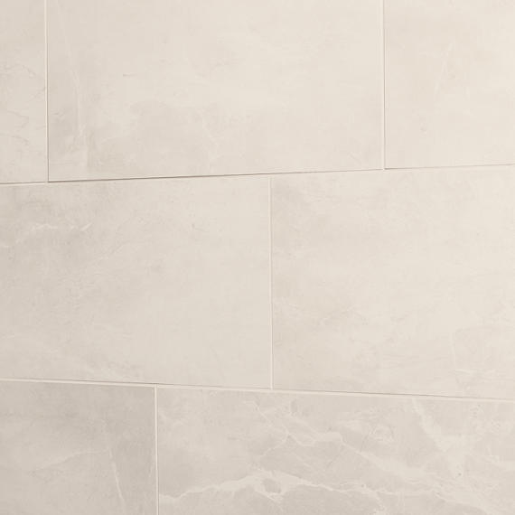12x24 Artsy Light Veining  Natural Marble-Look Polished Smooth Porcelain Tile Cream Beige