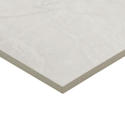 12x24 Artsy Light Veining  Natural Marble-Look Polished Smooth Porcelain Tile Light Taupe