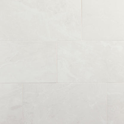 12x24 Artsy Light Veining  Natural Marble-Look Polished Smooth Porcelain Tile Light Taupe