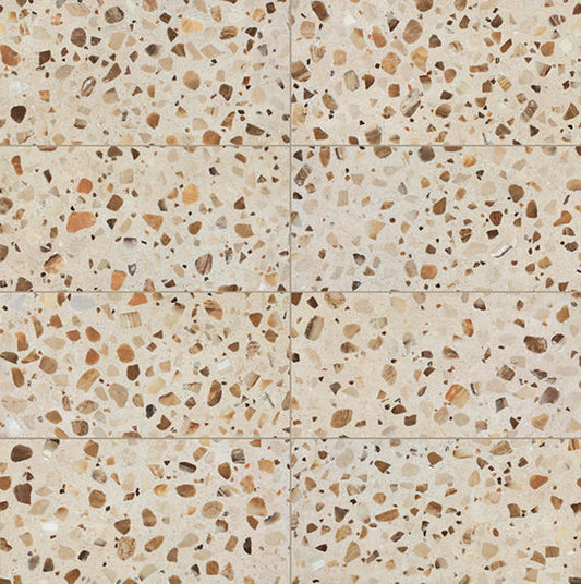 12x24 Curation Fragment Shard  Natural Mixed-Material Look Polished Smooth Porcelain Tile Warm Beige