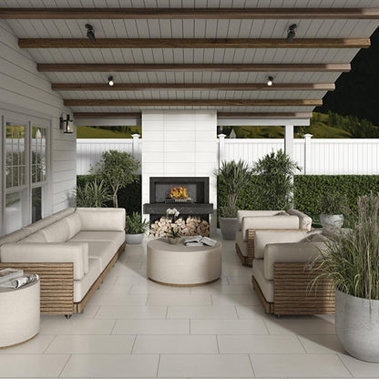 12x24 Subtle Strands  Natural Concrete-Look Matte Smooth Porcelain Tile Soft Ivory