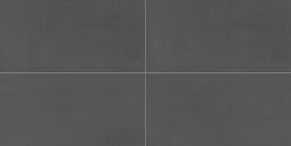 12x24 Subtle Strands  Natural Concrete-Look Matte Smooth Porcelain Tile Deep Charcoal