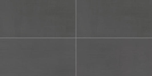12x24 Subtle Strands  Natural Concrete-Look Matte Smooth Porcelain Tile Deep Charcoal