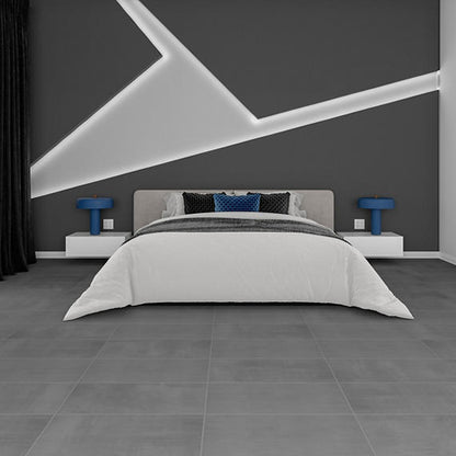 12x24 Subtle Strands  Natural Concrete-Look Matte Smooth Porcelain Tile Deep Charcoal