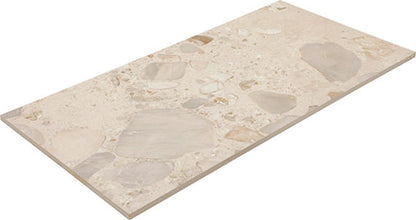12x24 Sand And Stone Fragment Shard  Natural Stone-Look Matte Smooth Porcelain Tile Cream