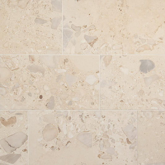12x24 Sand And Stone Fragment Shard  Natural Stone-Look Matte Smooth Porcelain Tile Cream