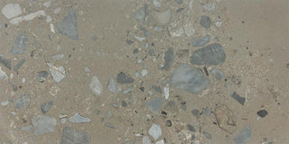 Taupe Brown - 12x24 Sand And Stone Fragment Shard Natural Stone-Look Matte Smooth Porcelain Tile