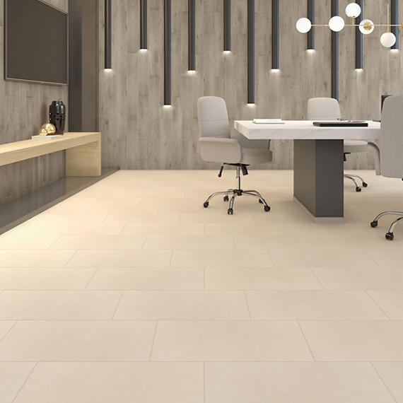 12x24 Cohesion  Natural Concrete-Look Matte Textured Porcelain Tile Beige
