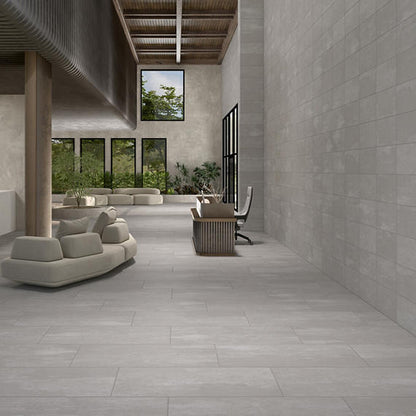 12x24 Theoretical Evolved  Natural Concrete-Look Matte Textured Porcelain Tile Slate Gray