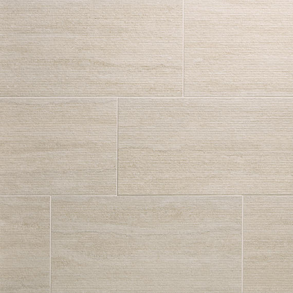 12x24 Haddonstone  Natural Stone-Look Matte 3D-Geometric Ribbed Porcelain Tile Dawn Beige