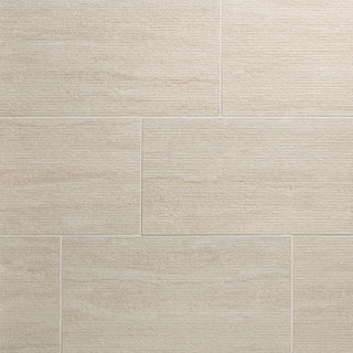 12x24 Haddonstone Natural Stone-Look Matte 3D-Geometric Ribbed Porcelain Tile