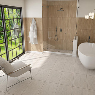 Horizon Taupe - 12x24 Haddonstone Natural Stone-Look Polished Smooth Porcelain Tile