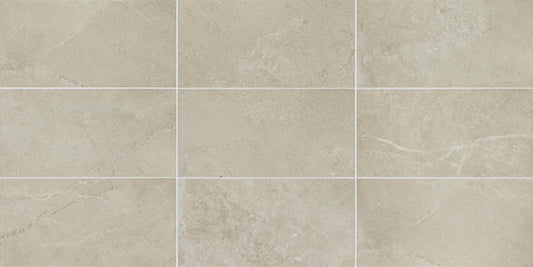 Beige Cream - 12x24 Scripter Stepwise Stone-Look Matte Smooth Porcelain Tile