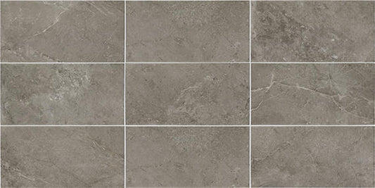 12x24 Scripter  Stepwise Stone-Look Matte Smooth Porcelain Tile Stone Gray