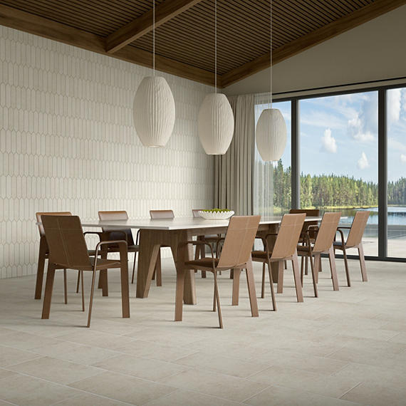 12x24 Historic Limestone  Natural Stone-Look Matte Textured Porcelain Tile Light Beige