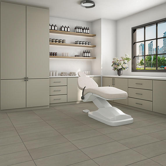 12x24 Theoretical Evolved  Natural Concrete-Look Matte Smooth Porcelain Tile Light Gray