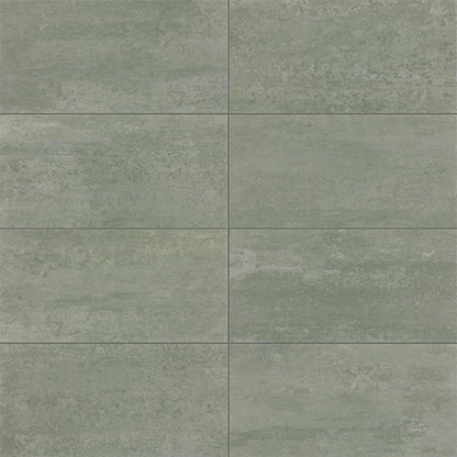 12x24 Theoretical Evolved  Natural Concrete-Look Matte Smooth Porcelain Tile Green Gray