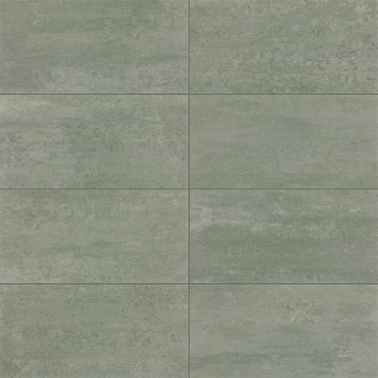 12x24 Theoretical Evolved  Natural Concrete-Look Matte Smooth Porcelain Tile Green Gray