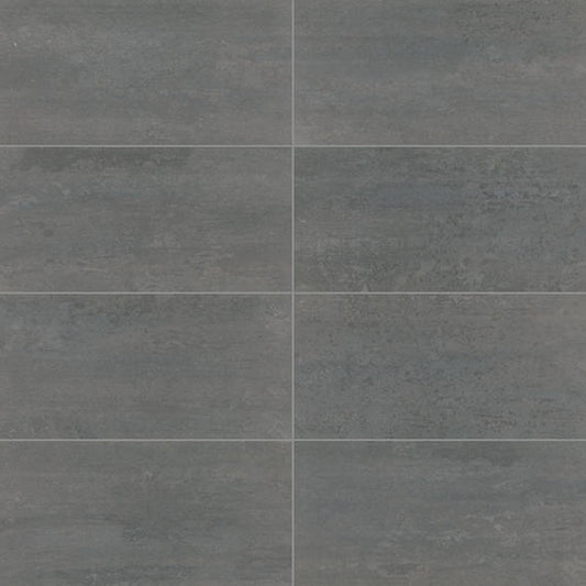 12x24 Theoretical Evolved  Natural Concrete-Look Matte Smooth Porcelain Tile Blue Gray