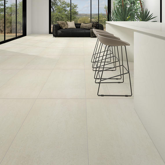 12x24 Theoretical Evolved  Natural Concrete-Look Matte Smooth Porcelain Tile Soft Beige