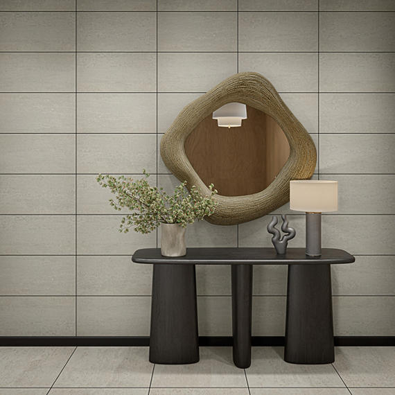 12x24 Theoretical Evolved  Natural Concrete-Look Matte Smooth Porcelain Tile Cement Gray