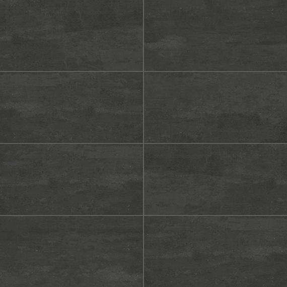 12x24 Theoretical Evolved  Natural Concrete-Look Matte Smooth Porcelain Tile Black