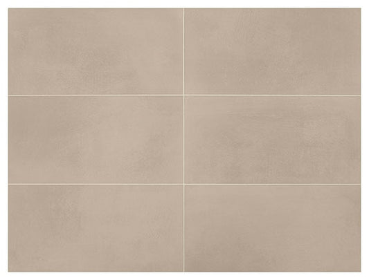 12x24 Moroccan Concrete  Natural Concrete-Look Matte Smooth Porcelain Tile Light Brown