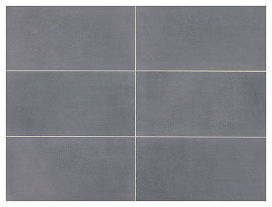12x24 Moroccan Concrete  Natural Concrete-Look Matte Smooth Porcelain Tile Blue Gray