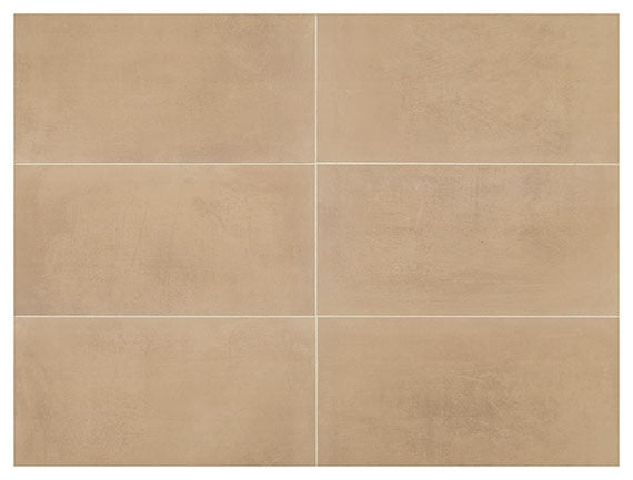 12x24 Moroccan Concrete  Natural Concrete-Look Matte Smooth Porcelain Tile Yellow Brown