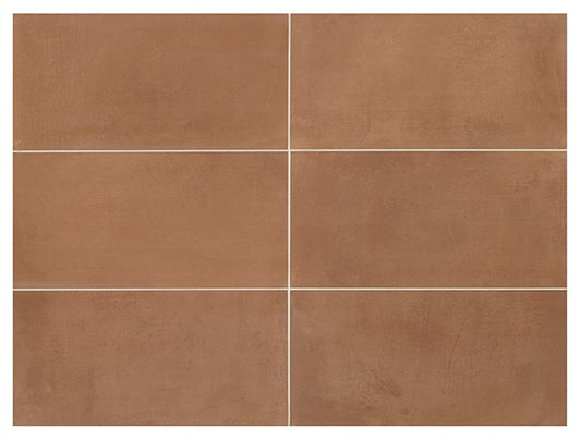 12x24 Moroccan Concrete  Natural Concrete-Look Matte Smooth Porcelain Tile Red Orange