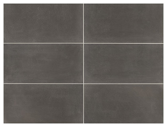 12x24 Moroccan Concrete  Natural Concrete-Look Matte Smooth Porcelain Tile Dark Gray