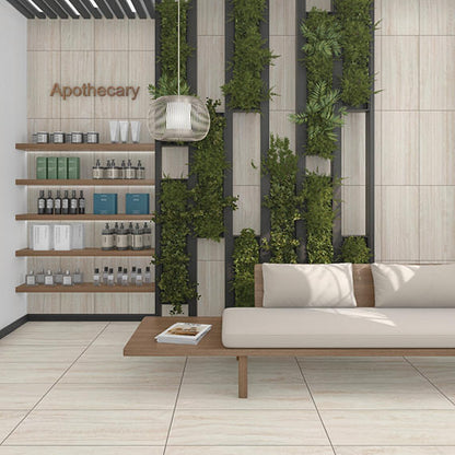 15x30 Calligo Light Veining  Natural Stone-Look Matte Smooth Porcelain Tile Tusk Beige