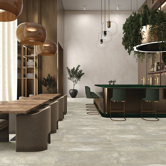 15x30 Urban Essence  Natural Concrete-Look Matte Smooth Porcelain Tile Pale Beige