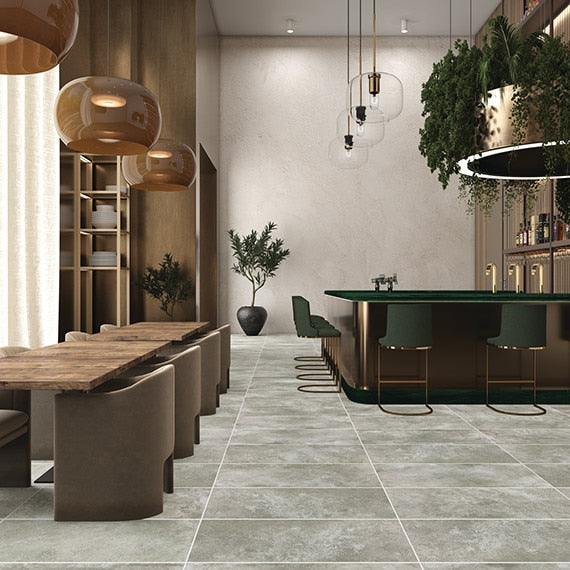 15x30 Urban Essence  Natural Concrete-Look Matte Smooth Porcelain Tile Light Gray