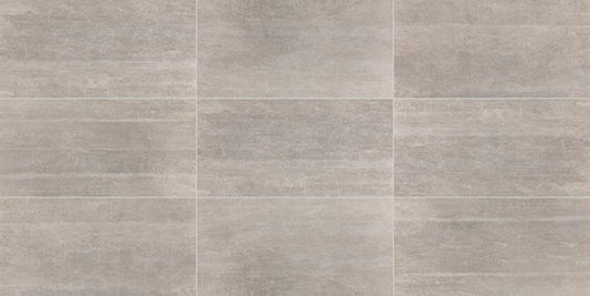 15x30 Concrete Masonry  Natural Concrete-Look Matte Textured Porcelain Tile Brown Gray