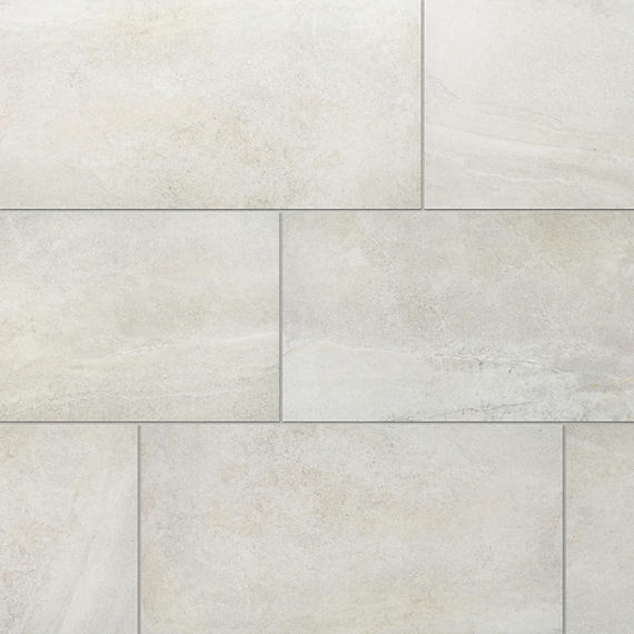15x30 Platinum  Natural Concrete-Look Matte Smooth Porcelain Tile Cream White