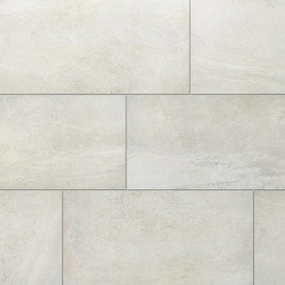 15x30 Platinum  Natural Concrete-Look Matte Smooth Porcelain Tile Cream White