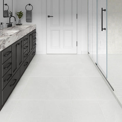 15x30 Platinum  Natural Concrete-Look Matte Smooth Porcelain Tile White