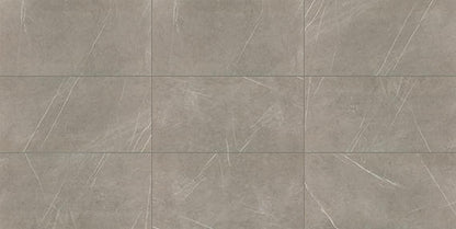 15x30 Platinum  Natural Concrete-Look Matte Smooth Porcelain Tile Warm Gray