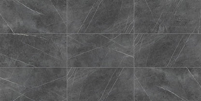15x30 Platinum  Natural Concrete-Look Matte Smooth Porcelain Tile Dark Gray