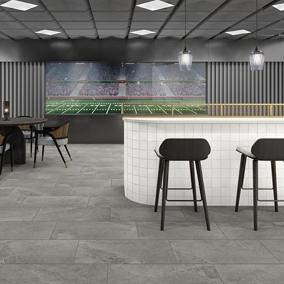 15x30 Constant  Natural Stone-Look Matte Gritty Porcelain Tile Soft Gray