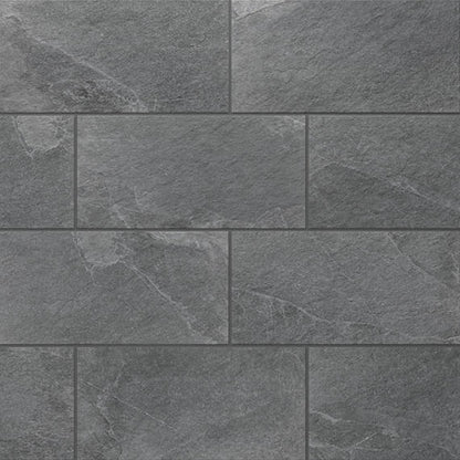 15x30 Constant  Natural Stone-Look Matte Gritty Porcelain Tile Charcoal Gray