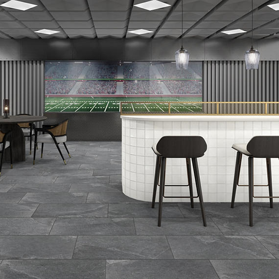 15x30 Constant  Natural Stone-Look Matte Gritty Porcelain Tile Charcoal Gray